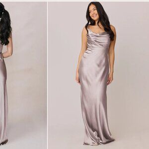Revelry Skye Satin Dress - TAUPE - Size 8